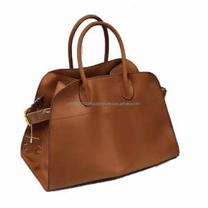 Sac fourre-tout en cuir véritable marron pour femme ALBORZ avec logo personnalisé - 15 pouces, voyage, usage extérieur, toutes saisons, cadeau élégant - Product Image 1