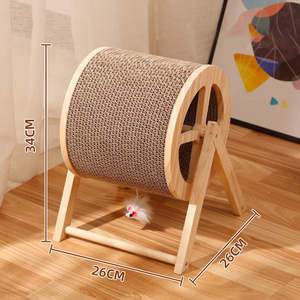 New Design Eco-Friendly Durable Board Corrugated Paper Claw Grinder <b>Cat</b> <b>Scratch</b> Solid Wood Removable Board <b>Pad</b> Ferris Wheel - Product Image 3