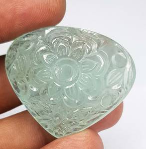 Aigue-marine naturelle sculpture pierre précieuse haute qualité aigue-marine coeur sculpture pour la fabrication de bijoux - Product Image 5