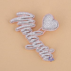 Bling Iced out 14KT Rose Gold Lab Grown Diamond Collar Personalizado Diseño Personalizado Colgante Regalo para Mujeres para Fiesta - Product Image 5