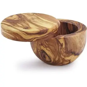 Dishware Server Bowl Acacia Wooden Bowl With Lid Cover Handmade Solid Quality Material Kitchen Tools