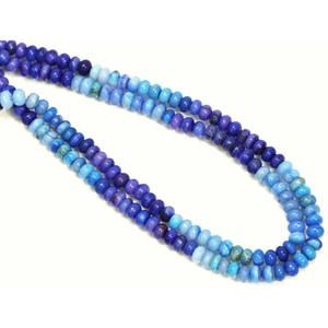 Cuentas de Ópalo de Color Azul Intenso Único en Forma de Rondelle Lisa, Cuentas de Piedra Preciosa de Ópalo Azul Oscuro de 7-10 mm, Cuentas de Calidad AAA - Product Image 3