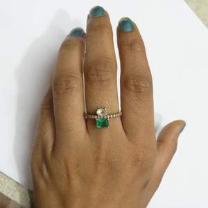 Anillos Unisex de Plata de Ley 925 Chapados en Oro con Diamantes Polki y Esmeraldas, MOQ Bajo, Estilo Antiguo - Product Image 3