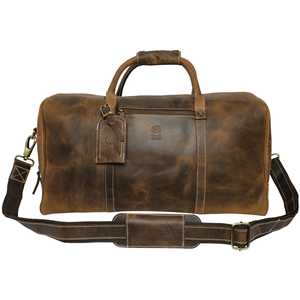 Ganges Grain Brown Leather Weekender <b>Duffel</b> <b>Bag</b> - Product Image 2