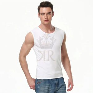 Chaleco Deportivo Sin Mangas de Color Sólido para Hombre, Camisetas de Tirantes de Algodón para Verano, Ropa Deportiva con Logotipo Personalizado Bordado - Product Image 1