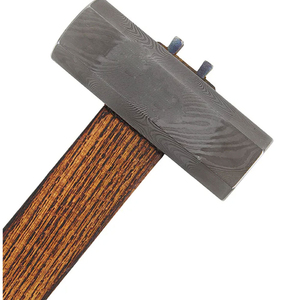 Marteau en acier Damas traditionnel, tête en acier massif, haute résistance, manche en bois, personnalisable OEM, multi-usages - Product Image 4