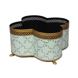 Cubo de basura de Metal con estampado de rama de árbol artístico para el hogar, cubo de basura de Metal blanco para oficina, cubo de basura de Metal para baño para Cocina - Product Image 4