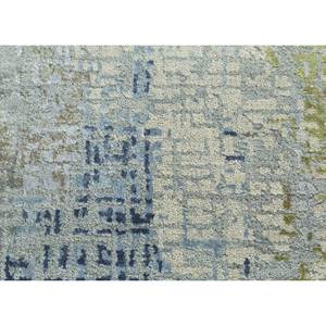 Tapis Uvenuti noué à la main en laine et soie de bambou, motif abstrait bleu, pour la maison, la chambre, le couloir, modèle rectangulaire patchwork LRB-1502 - Product Image 3