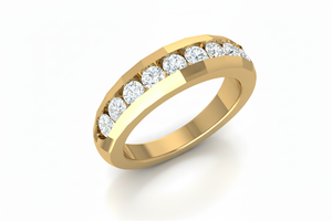 Anillo de Media Eternidad con Diamantes en Canal Clásico para Mujer - Product Image 3