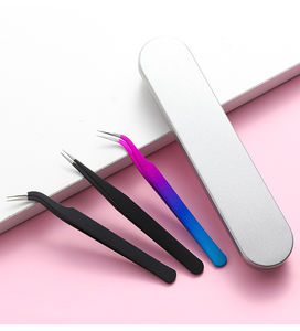 Pinces à cils en acier inoxydable personnalisées 2026, forte tenue, droites, volume 75 degrés, pointe en fibre, pinces à cils privées - Product Image 4