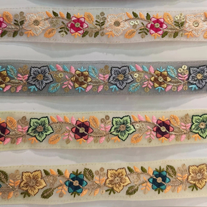 Lujo intrincado hilo bordado trabajo encaje tul diseño elegante para bolsos artesanía y recorte de accesorios - Product Image 1