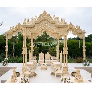 Maravilloso Mayur boda india Mandap de madera exclusivo diseño tallado boda Mandap boda asiática Mayur tema Maharaja Mandap - Product Image 1