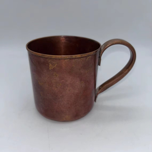 Elegant Handmade Copper Drinking Mug <b>With</b> Vintage Finish For Farmhouse Style Kitchen And Ayurvedic Health Benefits - Product Image 1