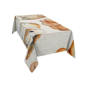 Best Selling New Design 100% Cotton Custom Embroidered Wedding <b>Tablecloth</b> with Customized Logo - Product Image 3