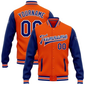Vente en gros dans l'industrie directe de bombardiers 3D décontractés d'hiver personnalisés en or noir, héron et tigre veste Letterman Varsity à snap complet - Product Image 3