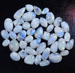 Piedra preciosa de cuarzo suelta cabujón de piedra lunar natural hermosa al por mayor de forma y tamaño mixtos para la fabricación de joyas - Product Image 3