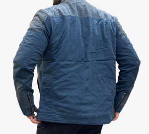 เสื้อแจ็คเก็ตผู้ชาย Bearfit รุ่นลำลอง ผ้าทอสีน้ำเงิน สำหรับฤดูใบไม้ร่วง ผลิตจากผ้าฝ้าย 100% ทรงเข้ารูป ระบายอากาศ กันลม เป็นมิตรกับสิ่งแวดล้อม มีซิป บริการ OEM - Product Image 6