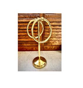 Brass <b>towel</b> stand classic <b>bathroom</b> holder polished metal surface sturdy construction timeless design luxury home decor utility - Product Image 1