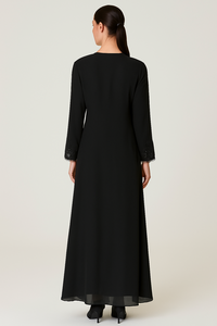 Handmade Modest Abaya Design Solid Pattern <b>Islamic</b> <b>Clothing</b> for Ramadan Eid Breathable Regular Occasional Wear Plus Sizes - Product Image 5