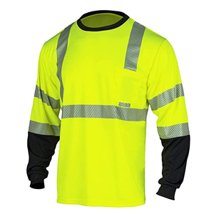Polo de alta visibilidad Construcción Transpirable Verde fluorescente Personalizado Polo DE SEGURIDAD negro reflectante de alta visibilidad con servicios OEM - Product Image 3