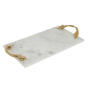 Plateau en marbre élégant avec poignées en métal, décoration de maison et de Table, vente en gros de haute qualité avec personnalisation - Product Image 2