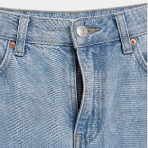 Pantalon en jean droit taille haute pour femmes, coupe ample, jeans baggy pour femmes, vente directe d'usine, couleur personnalisée de qualité supérieure - Product Image 4