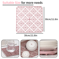 Tapis de vidange en silicone pour évier de cuisine, style simple, écologique, anti-poussière, 11,8 x 11,8 pouces
