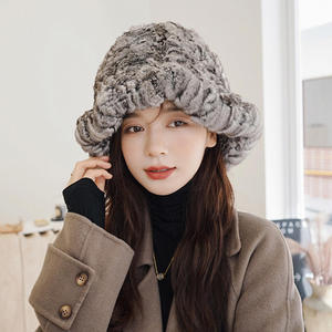 <b>Women</b> soft luxury fur <b>bucket</b> <b>hat</b> winter <b>hat</b> cozy plush warm stylish street fashion accessory trendy elegant casual headwear - Product Image 3