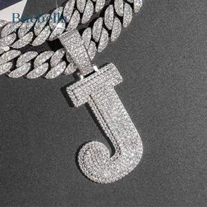 925 Plata personalizada Iced Out esqueleto envuelto letra diseño colgante Hip Hop Bling joyería para hombres Moissanite colgantes y dijes - Product Image 5