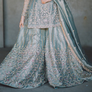 Costume Sharara en Georgette pur, fabrication directe d'usine, avec broderie de sequins, Gharara du Pakistan - Product Image 6