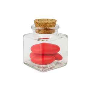 ขวดโหลแก้วขนาด4x4x4ซม. พร้อมฝาไม้ก๊อกสำหรับงานปาร์ตี้และของตกแต่ง - Product Image 1