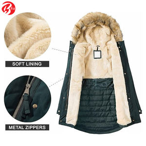 Quilted <b>Women's</b> Winter Parka Jacket Long Hooded Fleece Lined <b>Coat</b> with Pockets Breathable and Warm - Product Image 4