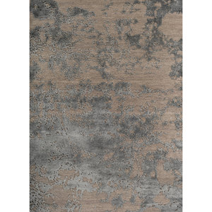 Alfombra Kavi Gris Negra de Lana y Seda de Bambú Anudada a Mano, 10 mm de Grosor, Rectangular, con Patrón Abstracto para el Hogar, Pasillo, Proyecto Error, Esk-431 - Product Image 3