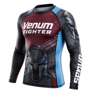 Custom Breathable Rash Guard <b>Compression</b> <b>Shirt</b> MMA Training Grappling BJJ Quick Dry Durable Spandex Polyester MMA Rash Guard - Product Image 2