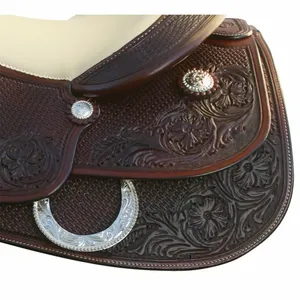 Selle de dressage sur mesure 2025, nouveau style western, cuir véritable, 100% cuir de vache, durable et confortable - Product Image 3
