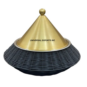 Cazuela de diseñador hecha a mano de alta calidad, olla caliente de acero pulido brillante, calentador de alimentos de Metal decorativo, venta al por mayor clásico - Product Image 6