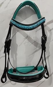 Brida Completa para Caballo Joya, de Cuero Trenzado, Color Negro - Product Image 5