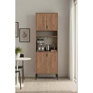 Harmony Mini Coffee <b>Corner</b> Cabinet Four Door <b>Kitchen</b> <b>Storage</b> Unit Modern Studio <b>Kitchen</b> Organizer Wooden Pantry Cupboard - Product Image 3