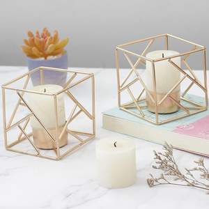 Luxurious Nordic Modern <b>Gold</b> Metal <b>Candle</b> Holder Best Quality Square Shape Candlestick Stand for Home Decoration for Decor - Product Image 5