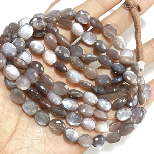 Venta al por mayor de piedra lunar de chocolate natural, cuentas facetadas de forma ovalada, cuentas de pepitas de piedras preciosas marrones de nuestra tienda de cuentas - Product Image 3