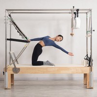 Lit de Pilates multifonctionnel 3 en 1, table de trapèze en bois pour studio de yoga commercial, équipement d'entraînement du tronc