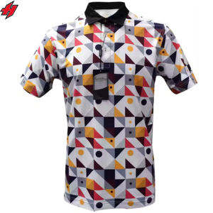 2025 Logo personnalisé chemises de golf durables surdimensionné Polyester Spandex absorbant l'humidité solide motif toile tissu - Product Image 1
