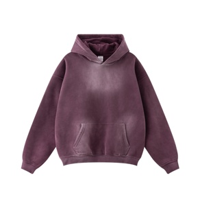 Sudadera con capucha en blanco de gran tamaño con diseño de OEM y logotipo personalizado Sudadera con capucha 350 GSM Sudadera con capucha de lavado ácido y decoloración solar - Product Image 3