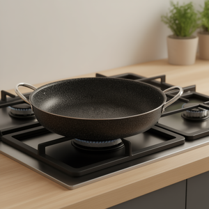 Sartén Antiadherente de Aluminio Valsecchi de 32 cm BIG STONE Negra, Versátil y Fácil de Limpiar 263321 - Product Image 3