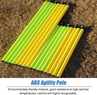 Poste de Slalom Plegable de PVC de Alta Calidad para Entrenamiento de Agilidad en Fútbol en Interiores/Exteriores, Base de Domo Amarilla