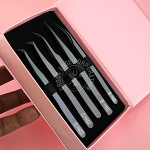 Pinzas de Extensión de Pestañas de Gran Volumen con Punta de Fibra Recta de 45 y 90 Grados, de Gran Agarre, Herramienta de Aislamiento de Pestañas, ¡Venta Caliente! - Product Image 1