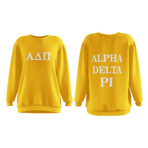 Sudaderas de invierno OEM de peso pesado 100% algodón Alpha Delta Pi para mujer Unisex personalizado con capucha bordado logotipo personalizado - Product Image 1