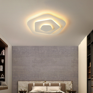 Lámpara de Techo LED Moderna, Luz Blanca Cálida Suave 3500K, Cubierta Acrílica, Base de Madera Suspendida para Sala de Estar - Product Image 2