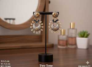 Pendientes de Piedras Multicolores Oxidadas de Estilo Tradicional Fusion para Mujer, Perfectos para Bodas, Festivales y Ocasiones Especiales - Product Image 3