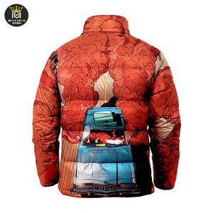 Latest Design Men's Puffer Jackets Custom Logo Printed Smart Casual Winter Woolen Coat with Hooded Zipper winter Jacket - Product Image 2